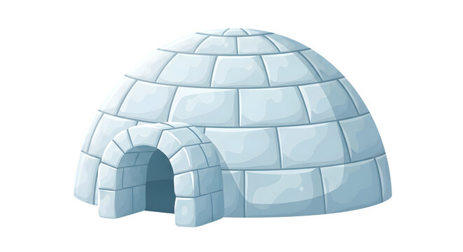 Vector Illustration of a Traditional Eskimo Igloo Ice House Isolated on a Transparent Background for Winter and Arctic Theme Projects