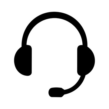 Headset and Microphone Vector Icon Illustration for Audio Communication and Customer Support／ヘッドセット・マイク・音声通信のベクターアイコンイラスト