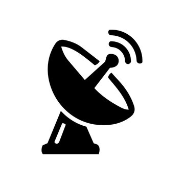 Parabolic Antenna Vector Icon Illustration for Satellite Communication／パラボラアンテナのベクターアイコンイラスト