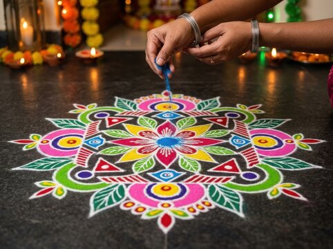 traditional indian diwali celebration rangoli , Diwali, Kali Puja, Indian Festival, Lakshmi