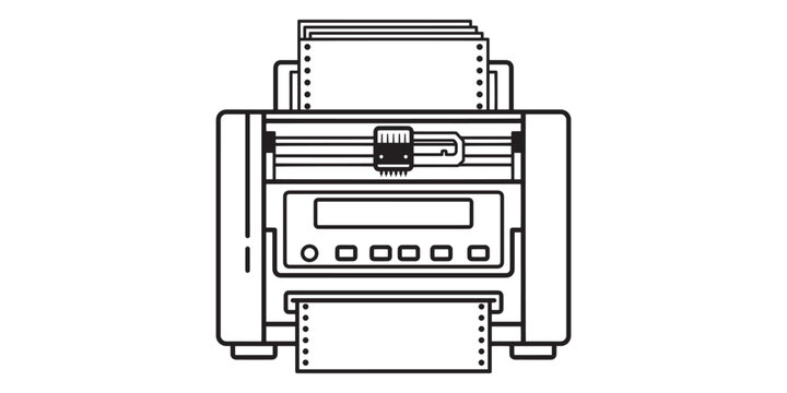 Dot matrix printer icon isolated on white background