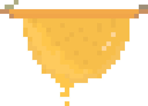 Pixel art honeycomb with dripping honey, 32-bit retro sweet food icon, game asset isolated