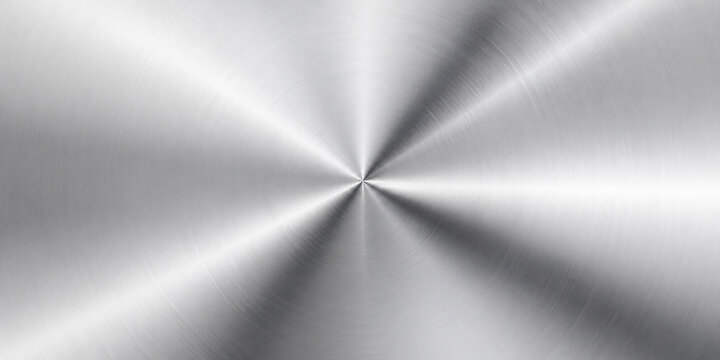 Metallic Brushed Steel Surface Background Texture with Radial Light Reflections
