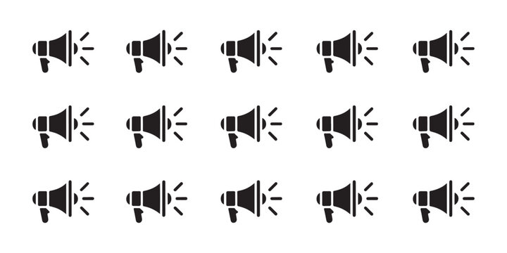 Seamless pattern of megaphone icons with sound waves, creating a repeating background for alerts.