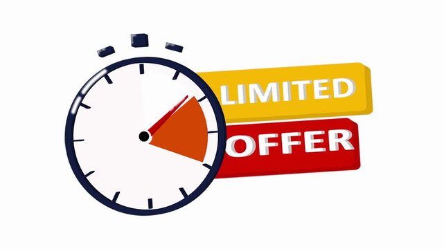 Promotional Stopwatch Counting Down Limited Time Offer, On Transparent Background.