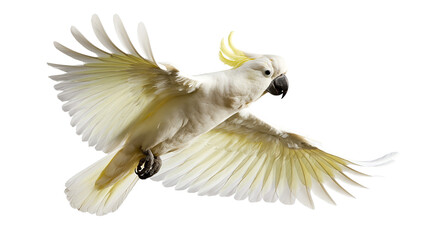 Sulphur-crested cockatoo flying with wings spread wide © Motruc