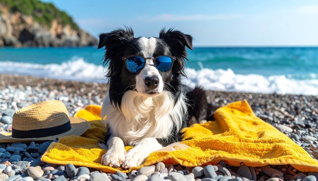 dog on the beach