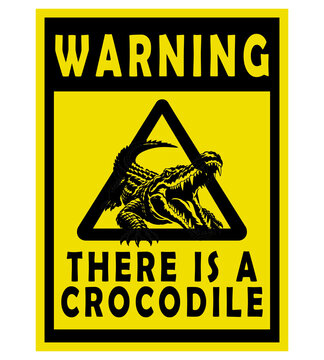 "Crocodiles here" sign