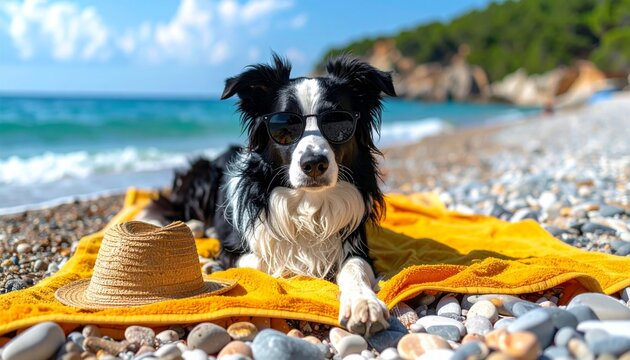 dog on the beach