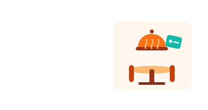 Restaurant Reservation with Left Copy Space Background Animation