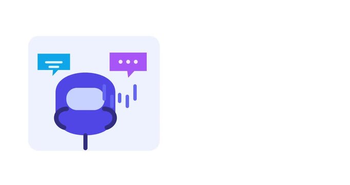 Live Language Interpretation with Right Copy Space Background Animation