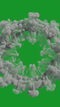 3d render of a grey torus ring isolated on green screen
