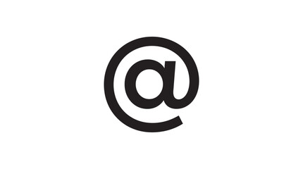 Fototapeta premium At symbol icon in black silhouette against a white background