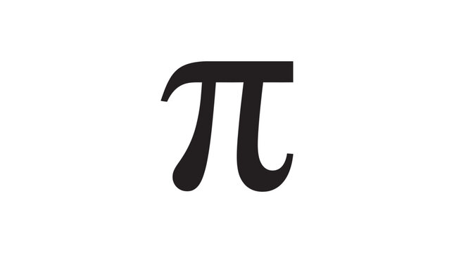 Pi symbol illustration with a black silhouette against a white background