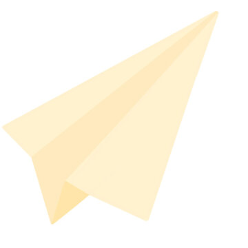 Cute minimalist cream paper airplane icon. Simple origami paper plane clip art for school, message delivery creative , cute stationary office tool. school item.scrape book decoration.back to school.