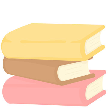 stack of books. pastel and Minimalist , cute stationary office tool. school item.scrape book decoration.back to school.
