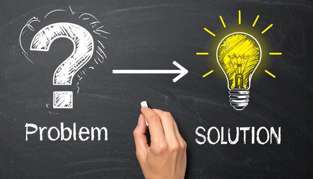 Problem solving concept, question mark transforms into bright solution