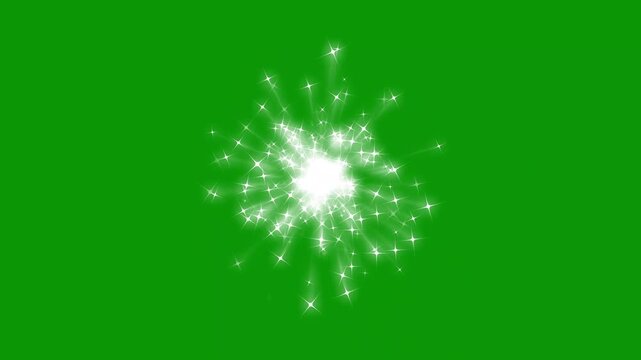 White glowing star fairy dust burst, glitter star blast animation with starry night twinkling, doodle cartoon twinkling stars with fireworks glitter burst effect on black screen. 4k video