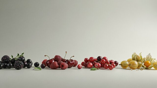 Colorful berries transitioning from dark to bright shades symbolizing leaving the past behind and moving toward a brighter future