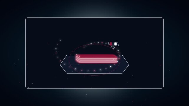 Futuristic 3D printer creating object in digital sci-fi interface with glowing light particles