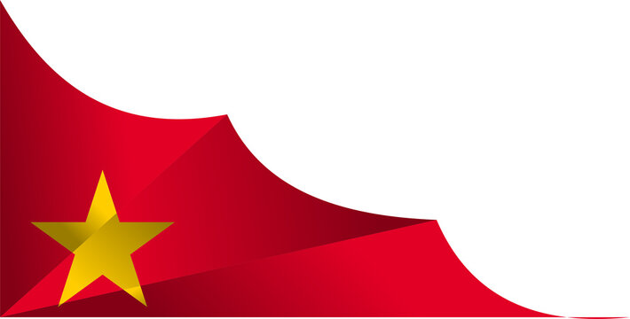 Waving vietnam flag illustration red national symbol with yellow star isolated