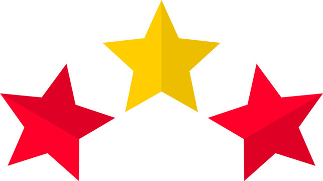 Three red yellow stars vietnam flag colors vector illustration flat design
