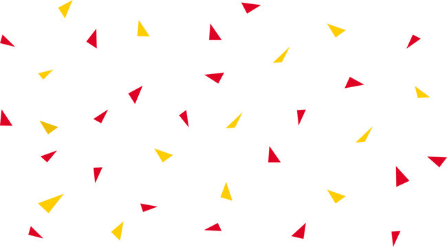 Scattered red yellow triangle confetti vietnam flag colors celebration vector illustration