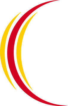 Vietnam flag inspired dynamic abstract red yellow curved swoosh lines vector illustration