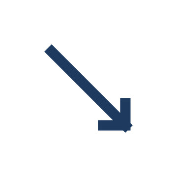 Business finance line icon of a decline arrow