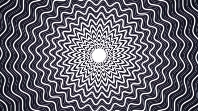 Black and white optical illusion tunnel