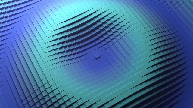 Teal cube grid diamond depth wave 3D animation seamless loop