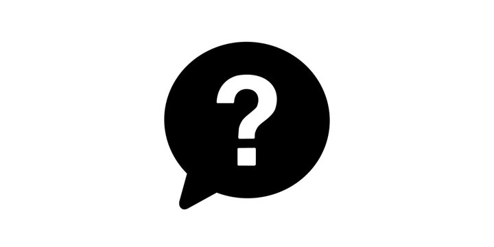 Speech bubble question mark icon representing help support and customer assistance.