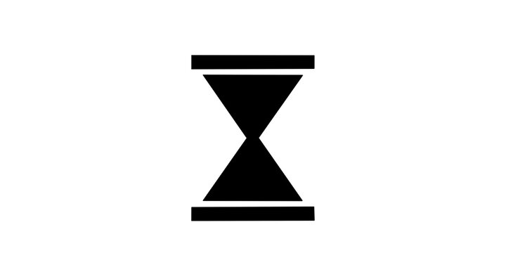 Black hourglass icon for time and waiting graphic resources.
