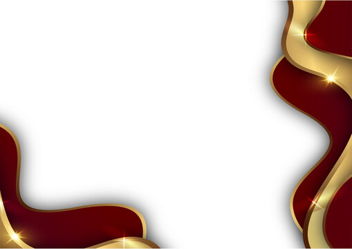 luxury award corporate certificate background with dark red and gold curve template