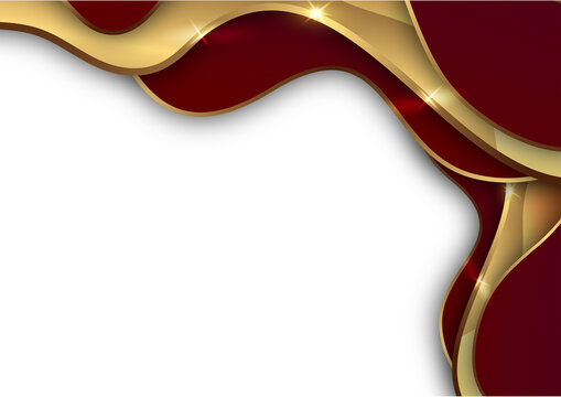 luxury achievement corporate certificate background with maroon and gold wave template