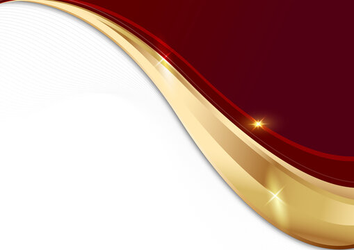 elegant corporate banner background with premium red gold wave design