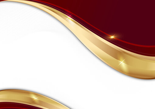 elegant premium corporate banner background with dark red gold curve template