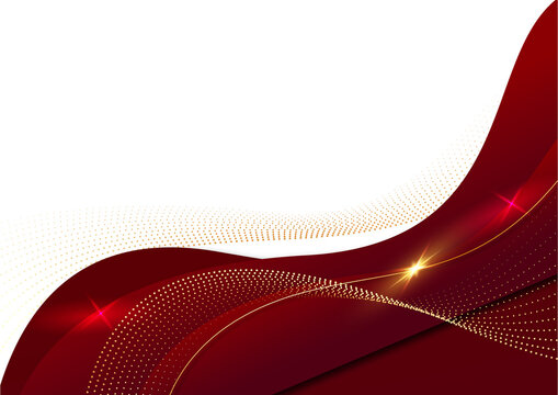abstract elegant corporate banner background with red gold wave design