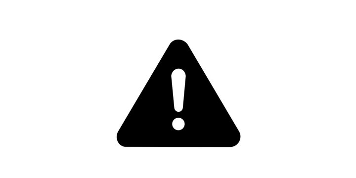 Warning triangle sign with exclamation mark for alert and safety notification use.