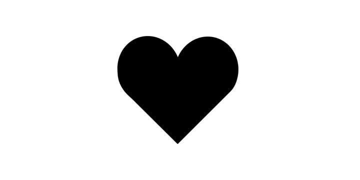 Classic black heart silhouette representing love romance and emotional connection.