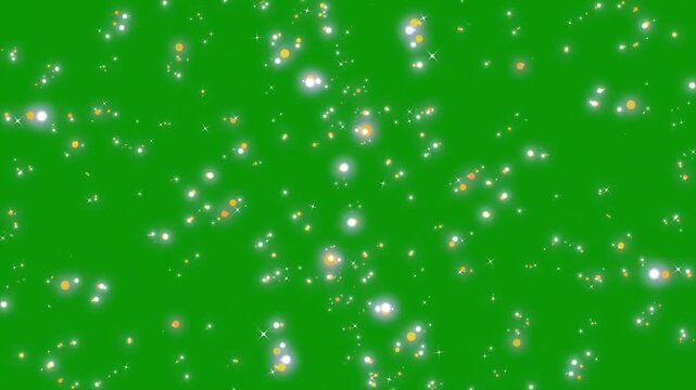 Glitter star sparkle effects as white cartoon blinking stars, shining particles stars line magic dust, fairy dust shimmer transition, glowing light effect on green screen. 4k video
