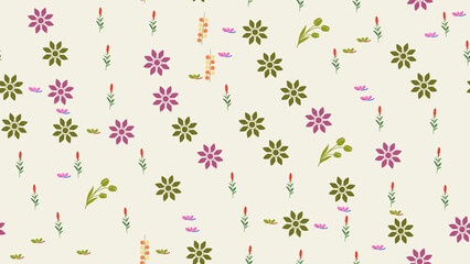 Simple floral and botanical pattern © rocky