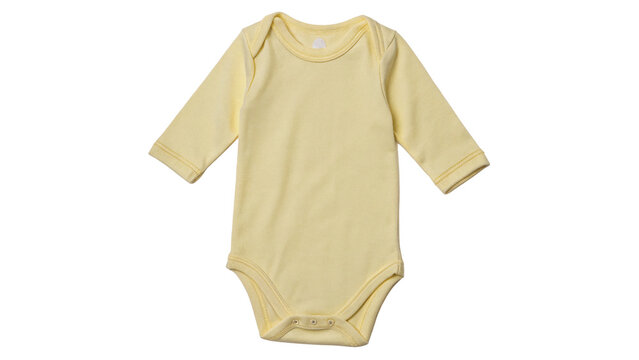 Simple basic short sleeve baby bodysuit romper cotton infant clothing isolated on transparent background