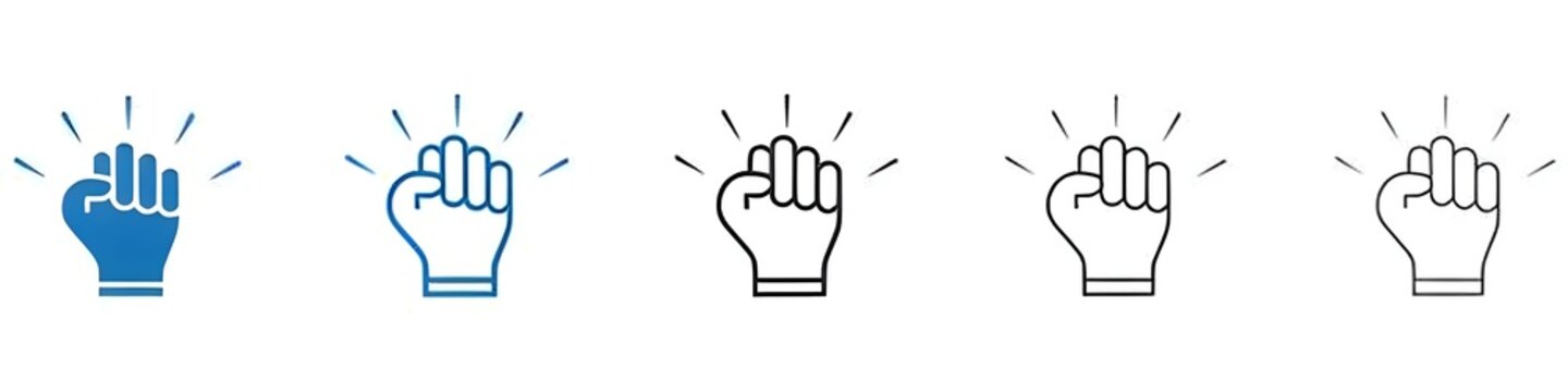 Will power icon vector set collection for web. Thin line customizable illustration. Contour symbol. Vector isolated outline drawing. Editable stroke