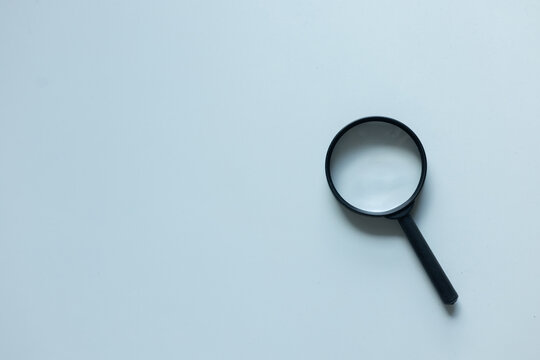 close up magnifier glass on white background