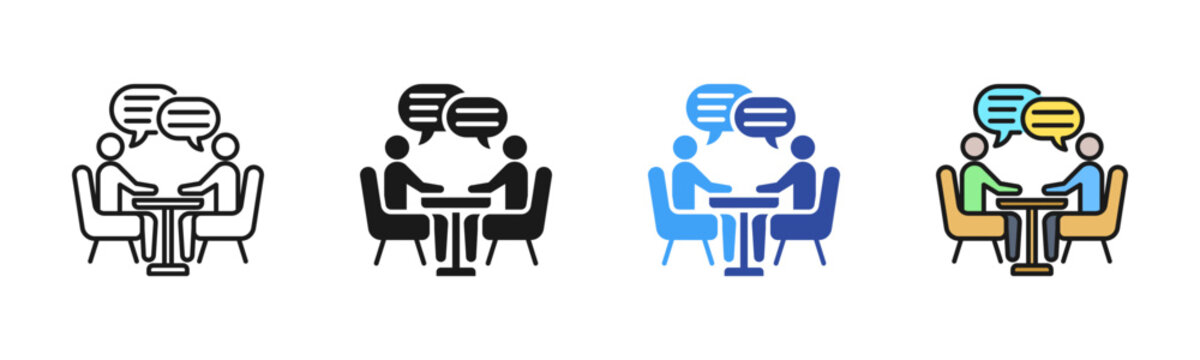 Discussion icon set multiple style collection