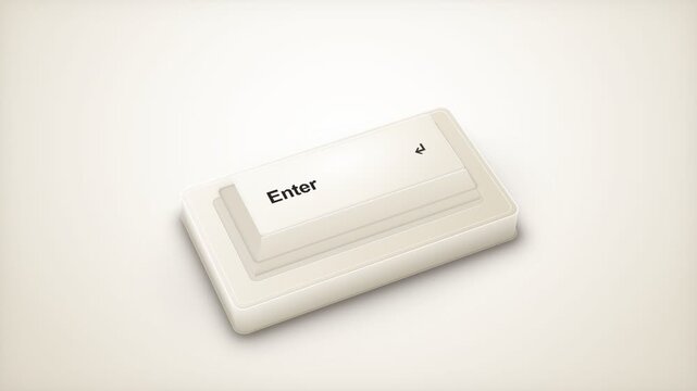 3D mechanical keyboard Enter keycap button press 4K retro animation loop