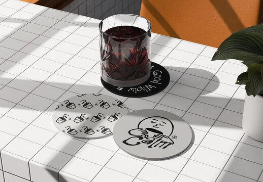 Drink Coaster Mockup