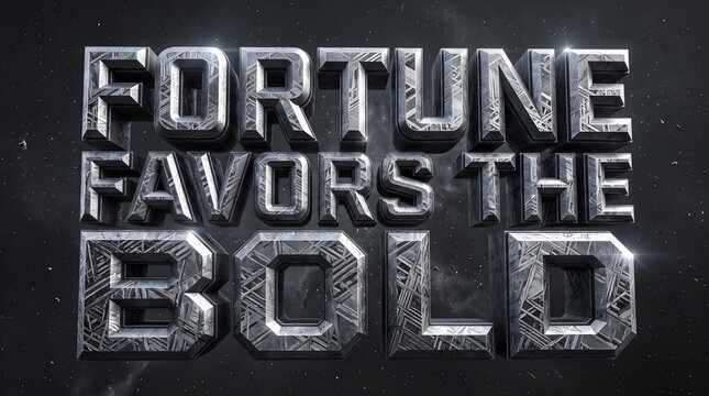 Fortune Favors The Bold Meteorite Iron Text