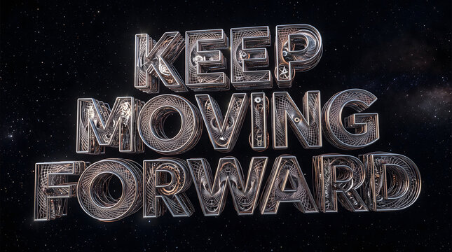 Keep Moving Forward Kinetic Wire Sculpture Text